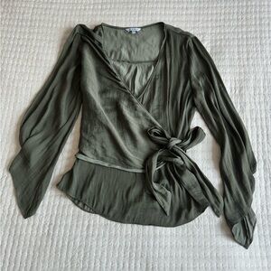 Naked Zebra side tie green blouse